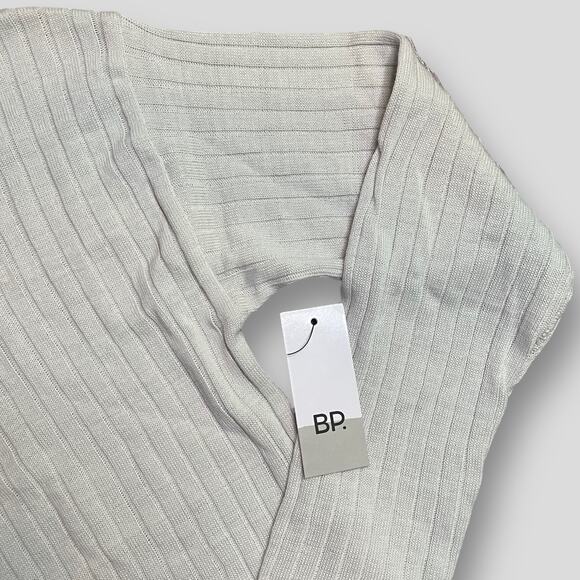 BP NEW LIGHTWEIGHT RIB KNIT CREAM SWEATER PULLOVER JUMPER V-NECK SIZE XS - Picture 4 of 8